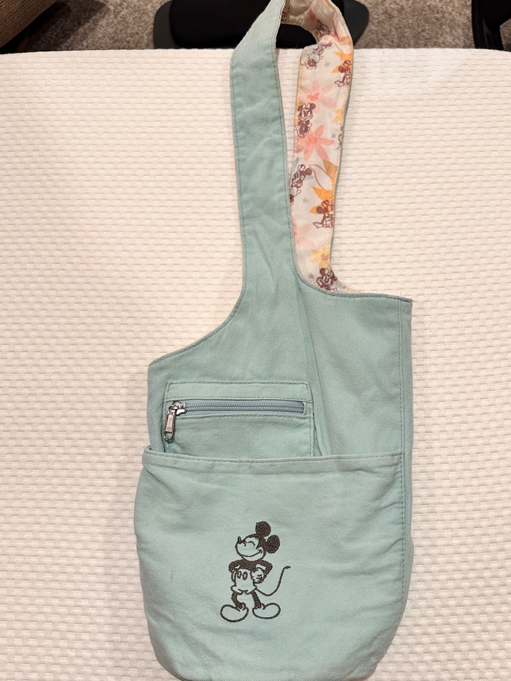 Disney Mint Green Crossbody Bag with Cartoon Print